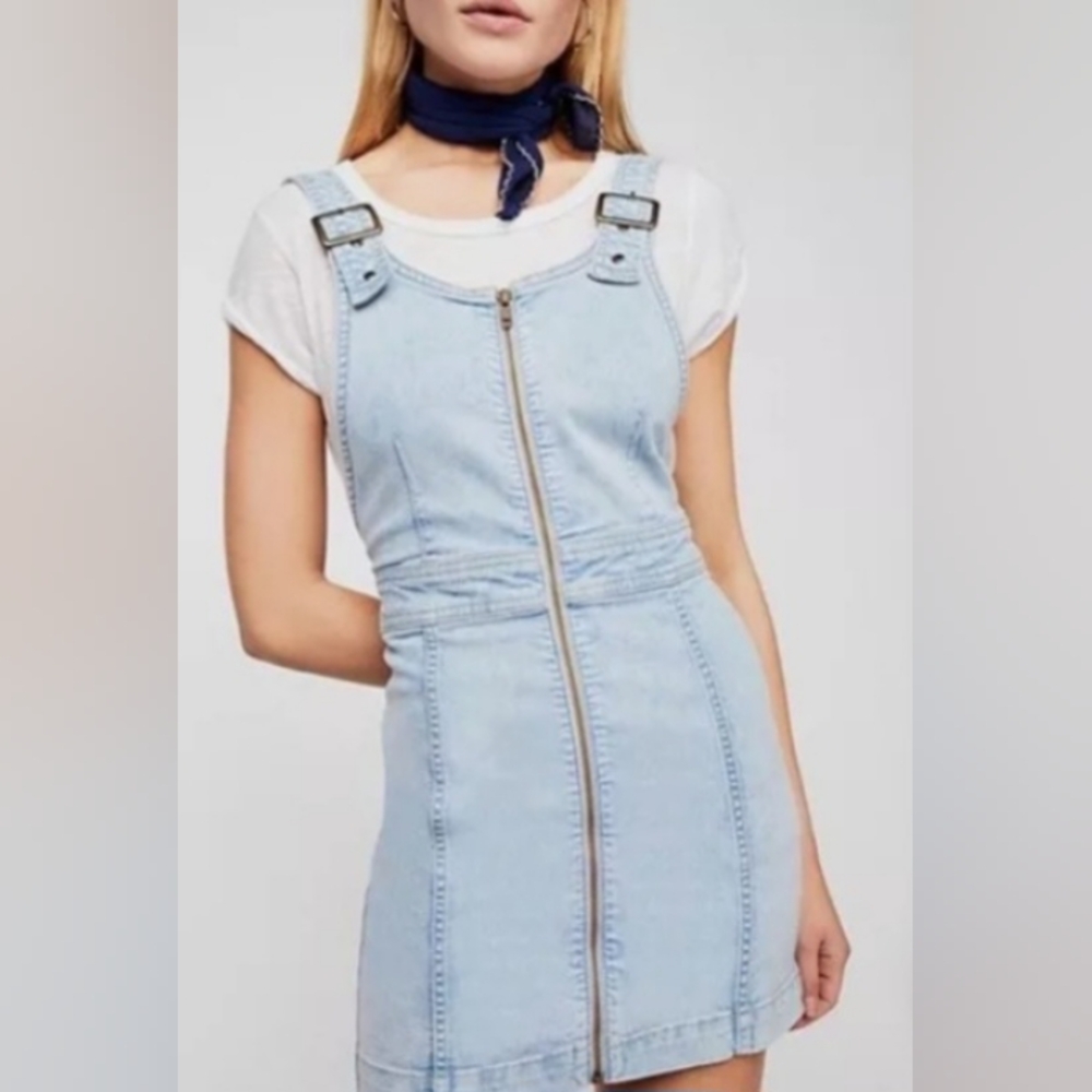 Free People Denim Full Zip Dress Size 4